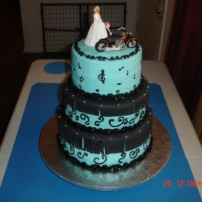 Blue And Black Wedding Cake