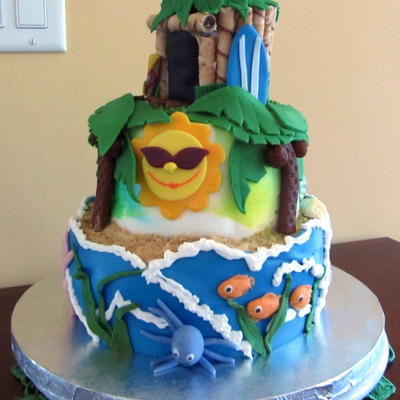 Hawaiian Themed Cake