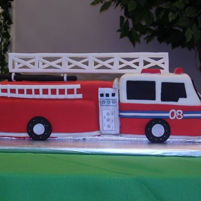 Fire Truck Grooms Cake