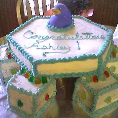 Blocks And Ducky Babyshower Cake