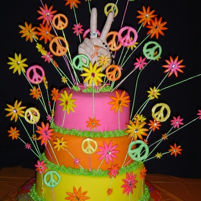 Olivia's Sweet Sixteen 60's Cake