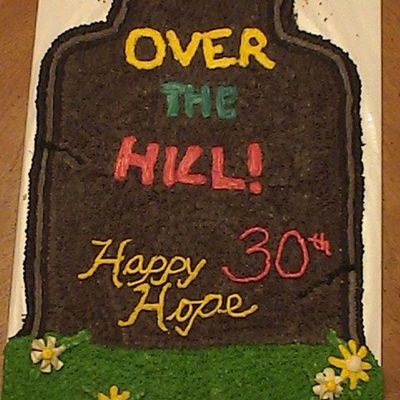 Over The Hill Cake Tomstone
