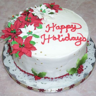 Pointsettia Cake