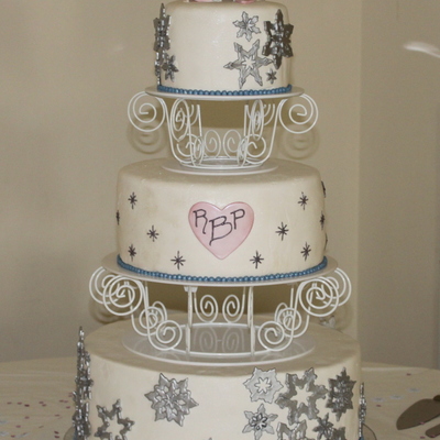 Winter Valentine's Day Wedding Cake
