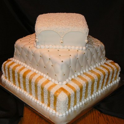 Gold Stripes And Quilt