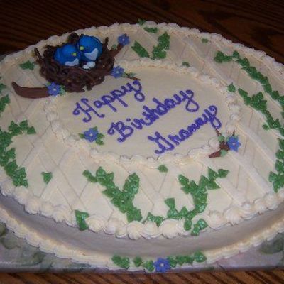 Oval Lattice Birdnest Cake