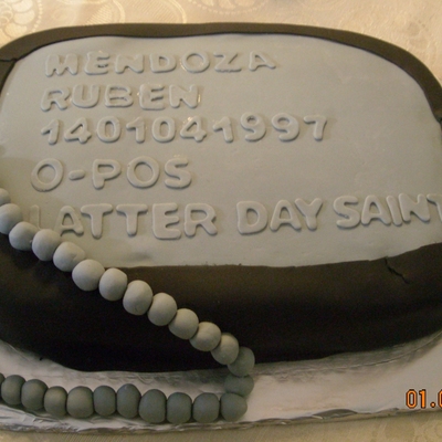 Birthday Cake Military Id (Dog Tag)