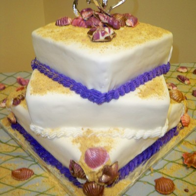 Beach Themed Wedding Cake