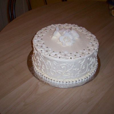 White Bridal Shower Cake