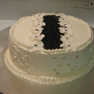 Black And White Birthday Cake