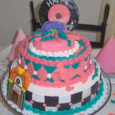 50's Theme Birthday Cake