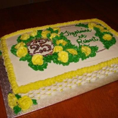 25Th Anniversary Sheet Cake