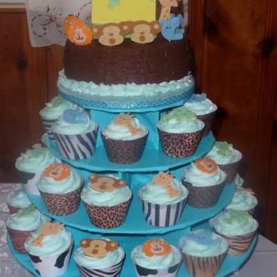 Noah's Ark Cupcake Tower