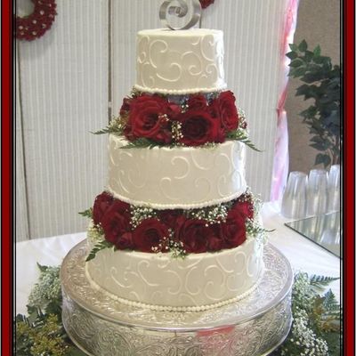 Tower Of Fresh Red Roses