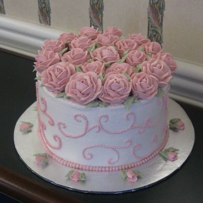 Pink Roses And Swirls