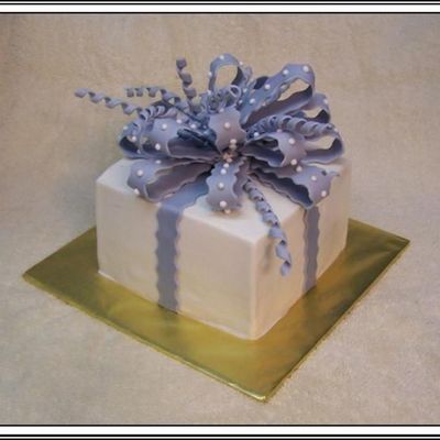 Present With Blue Polka Dot Bow