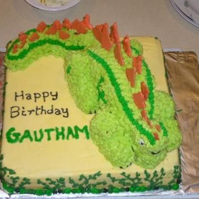 Top View Of Dinosaur Cake