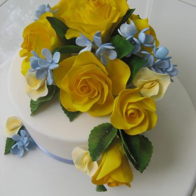 Yellow Roses, Hydrangeas And Sweet Peas