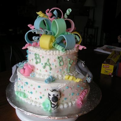 Pastel Baby Shower Cake