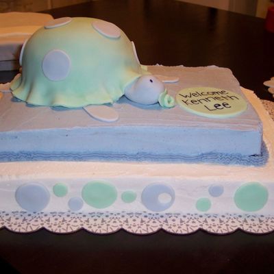 Turtle Baby Shower Cake
