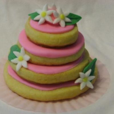 Pink Wedding Cake Cookies