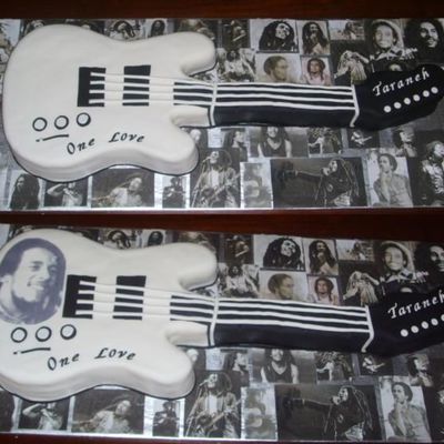 Bob Marley 3D Guitar Cake