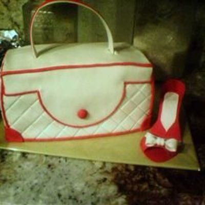 Red And White Purse Cake