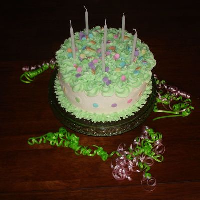 Green Swirls And Rainbow Dots