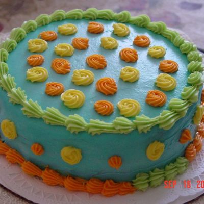 Blue And Green Smash Cake