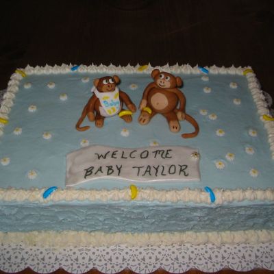 Monkey Baby Shower Cake