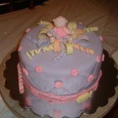 Purple Baby Shower Cake