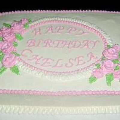 Pretty Pink Birthday Sheet Cake