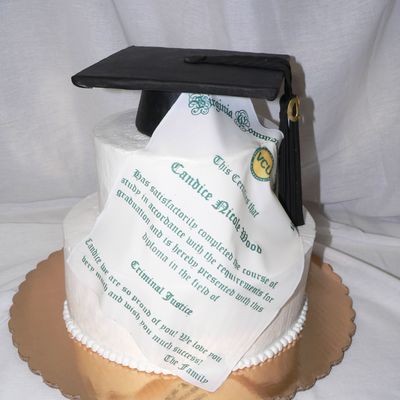Graduation Hat And Diploma Cake