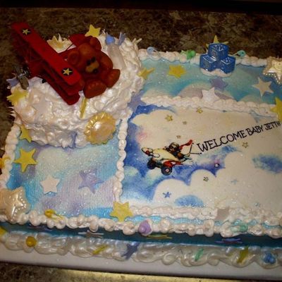 Teddy Bear And Airplane Baby Shower