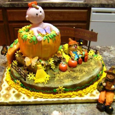 Pumpkin Patch 1St Birthday Cake