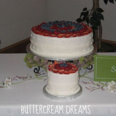 Berries And Cream Wedding Cake