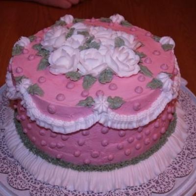 Pink And White Cake