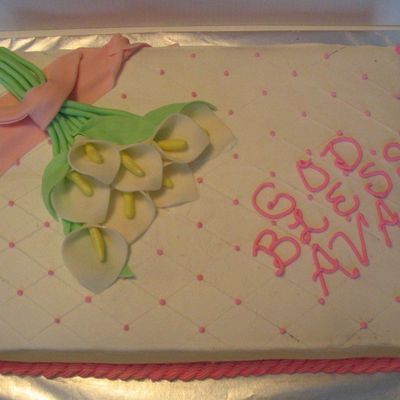 Calla Lillies Christening Cake