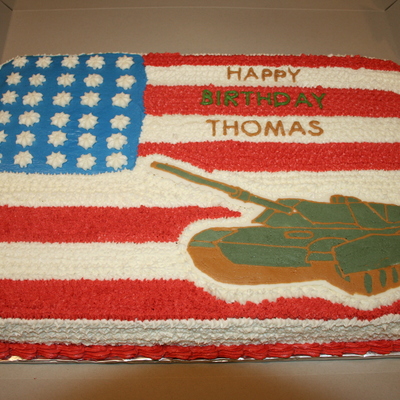 American Flag With Tank