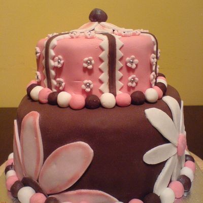 Pink And Brown Cake