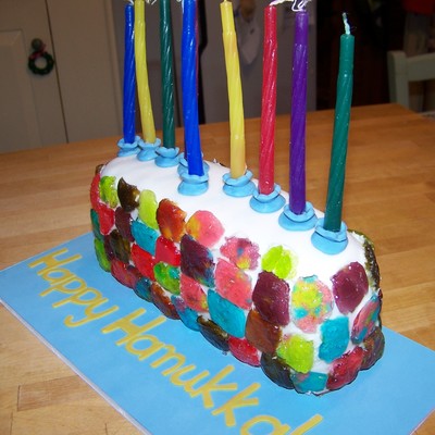 Hanukkah Menorah Cake