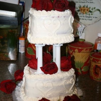 Red Velvet Heart Wedding Cake