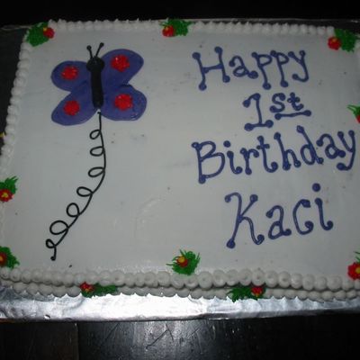 Butterfly Sheet Cake W/ 2 Matching Smash Cakes