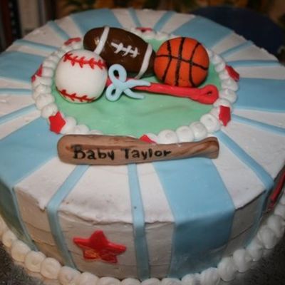 Sports Baby Shower Cake