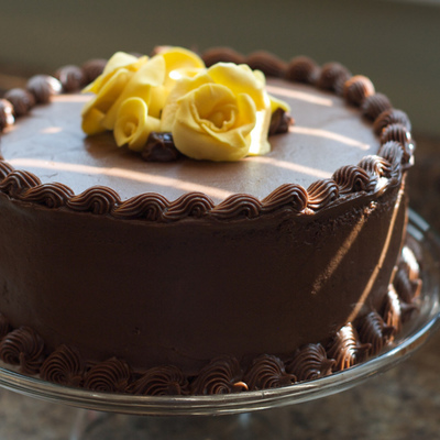 A Beautiful Chocolate/chocolate With Heath Bar Cake