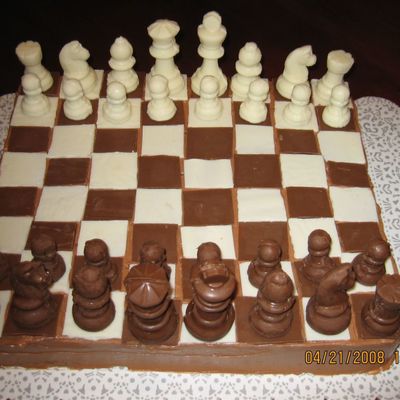 White And Dark Chocolate Chess Board Cake