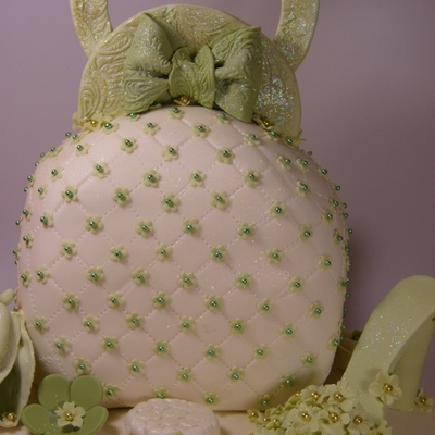 Green And Ivory Handbag And Shoe