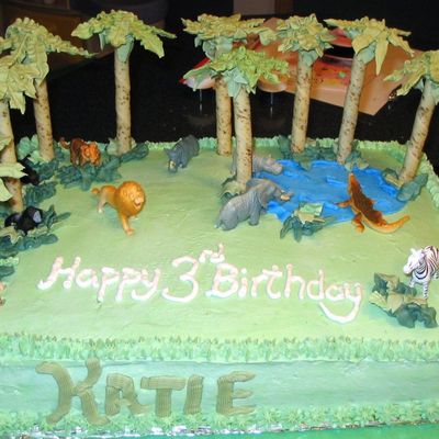 Jungle Themed Birthday Cake