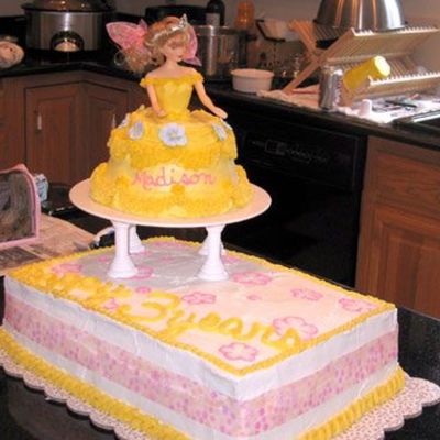 Yellow & Pink Princess Cake