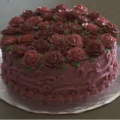 Mauve Roses And Scrolls